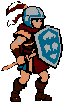 Warrior in late NES era style