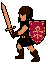 Warrior in mid NES era style